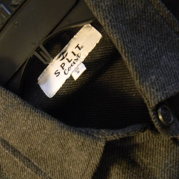 Split Coast Men's Flannel Shirt Sz S Button Up Pockets Gray NWT - Picture 3 of 5